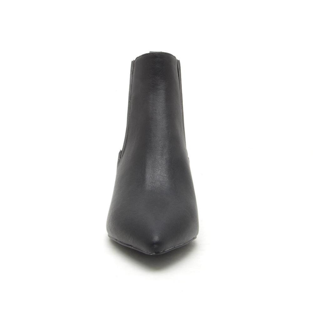 NWT QUPID Low Heel Vegan Leather Ruched Bootie - Picture 3 of 5